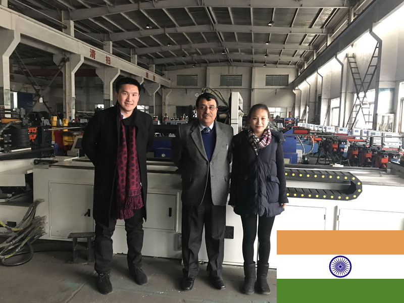 Mr.Kumar from India，come to our factory to discuss a pipe bending machine project